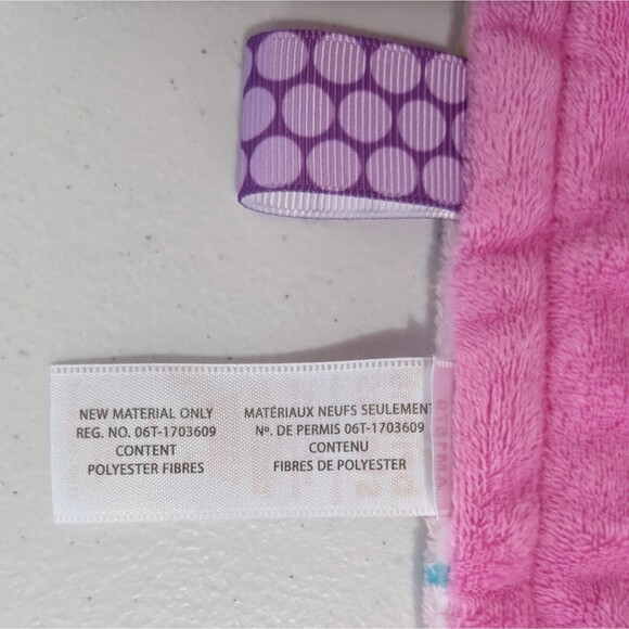 Bright Starts Taggies Security Blanket Baby Lovey Pink Flowers Floral Purple Tag - Picture 5 of 6
